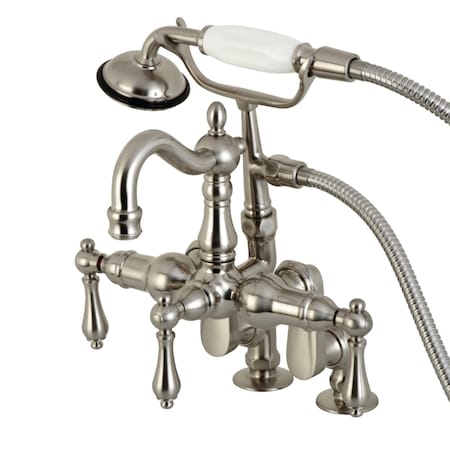 Kingston Brass CC6013T8 Clawfoot Tub Faucet with Hand Shower, Brushed Nickel CC6013T8